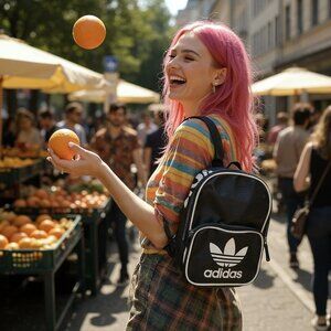 adidas Originals Black Mini Backpack Trefoil Logo Mini Backpack